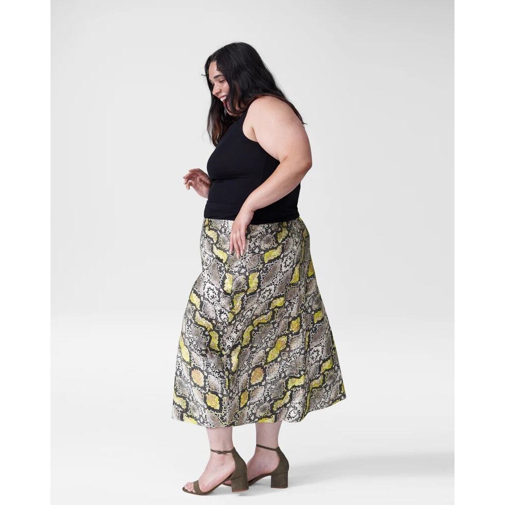 Universal Standard Ceecee Python Midi Bias Skirt … - image 4